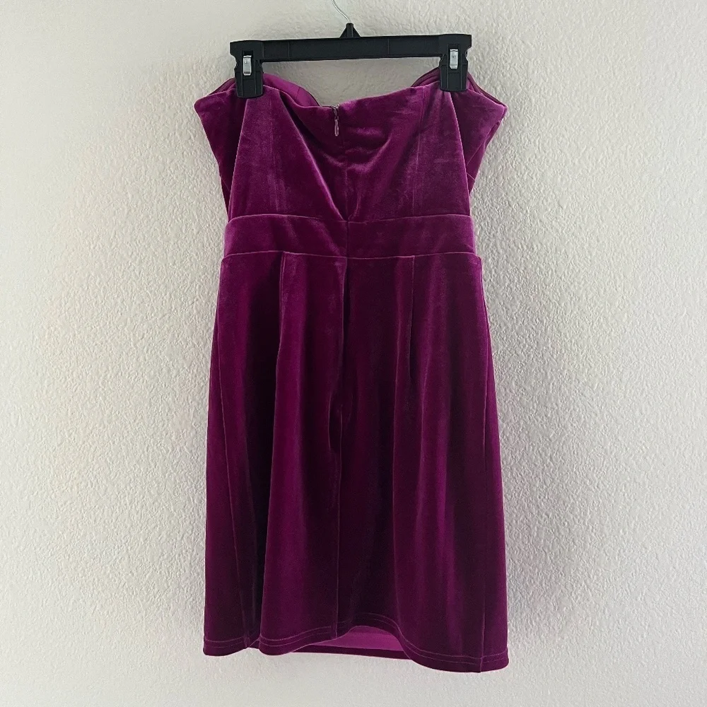 AVEC LES FILLES x ANTHROPOLOGIE | Velvet CutOut Bow Mini Dress Fuchsia | Size XS